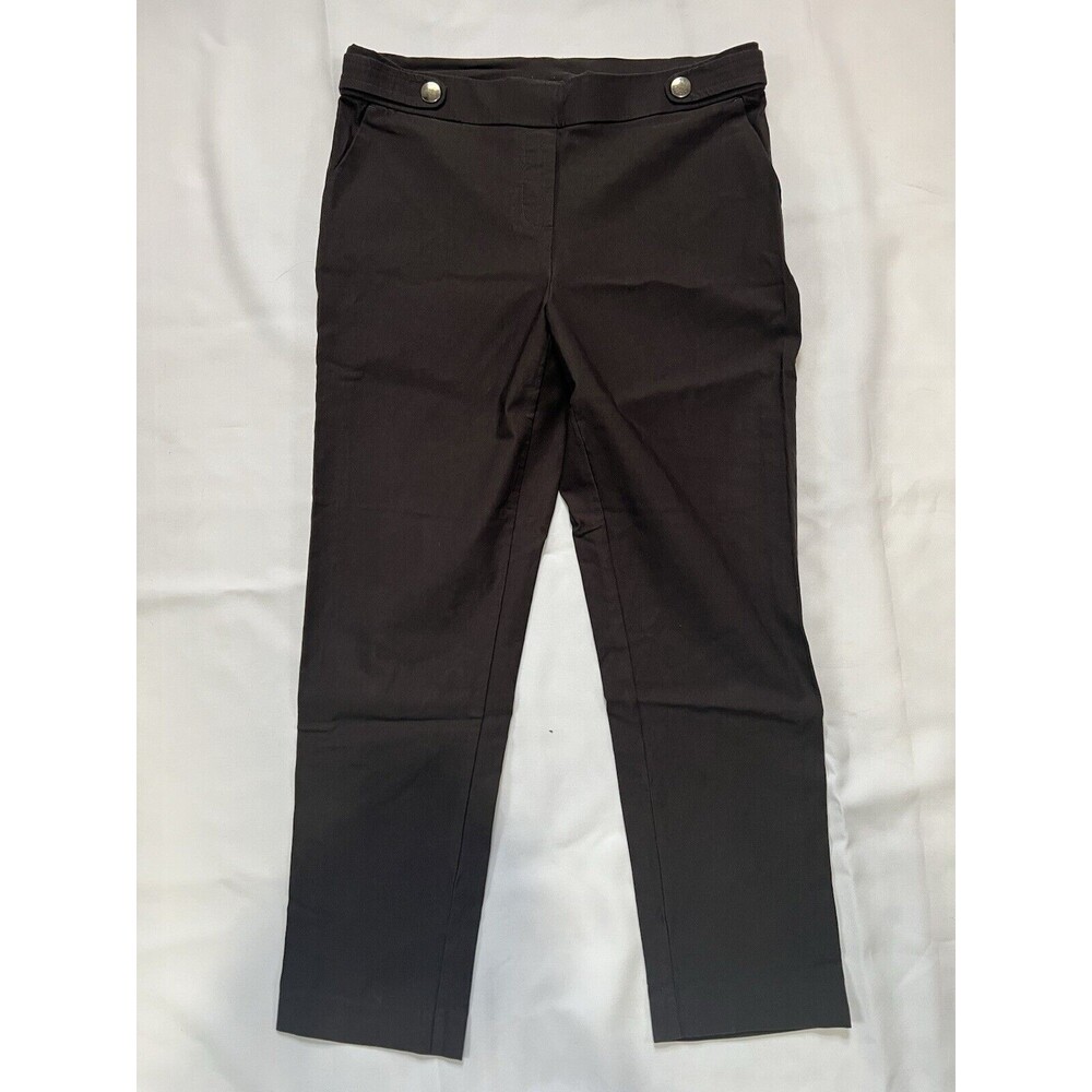 Jules Leopold Black Pull on Crop Pants Size M